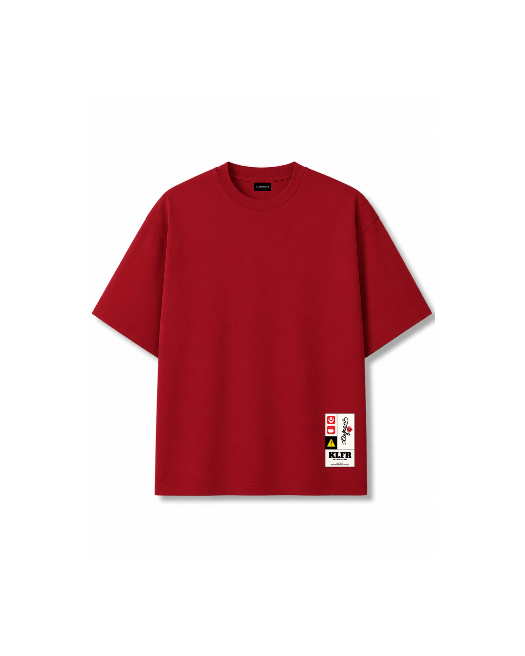 LABEL TEE - DEEP RED