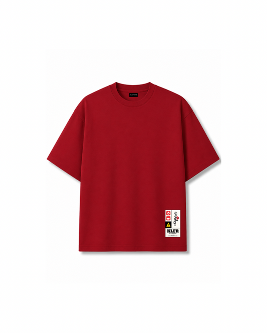 LABEL TEE - DEEP RED
