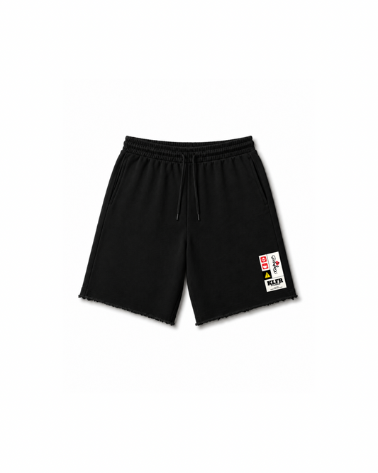 LABEL SHORTS - BLACK