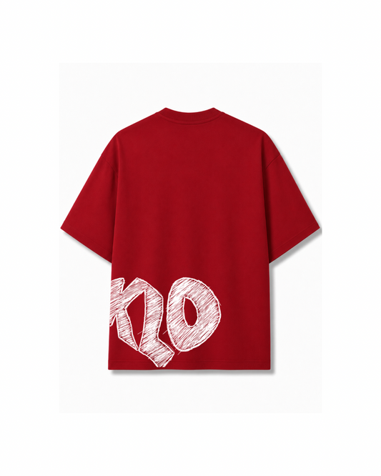 SKETCH TEE - DEEP RED