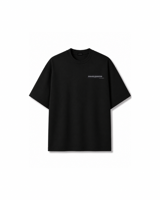 BRAILLE SCRIPT TEE - BLACK