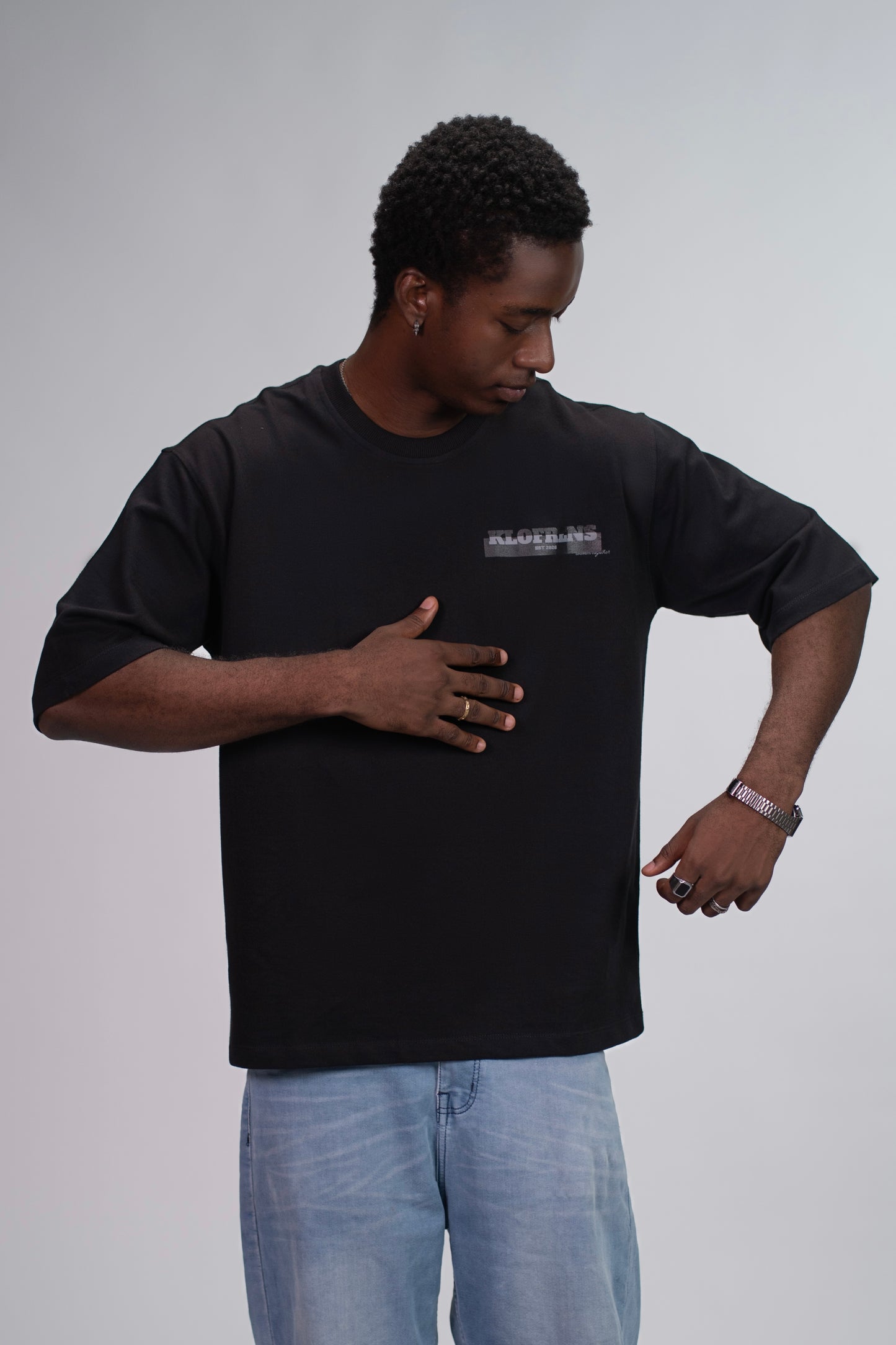 BRAILLE SCRIPT TEE - BLACK