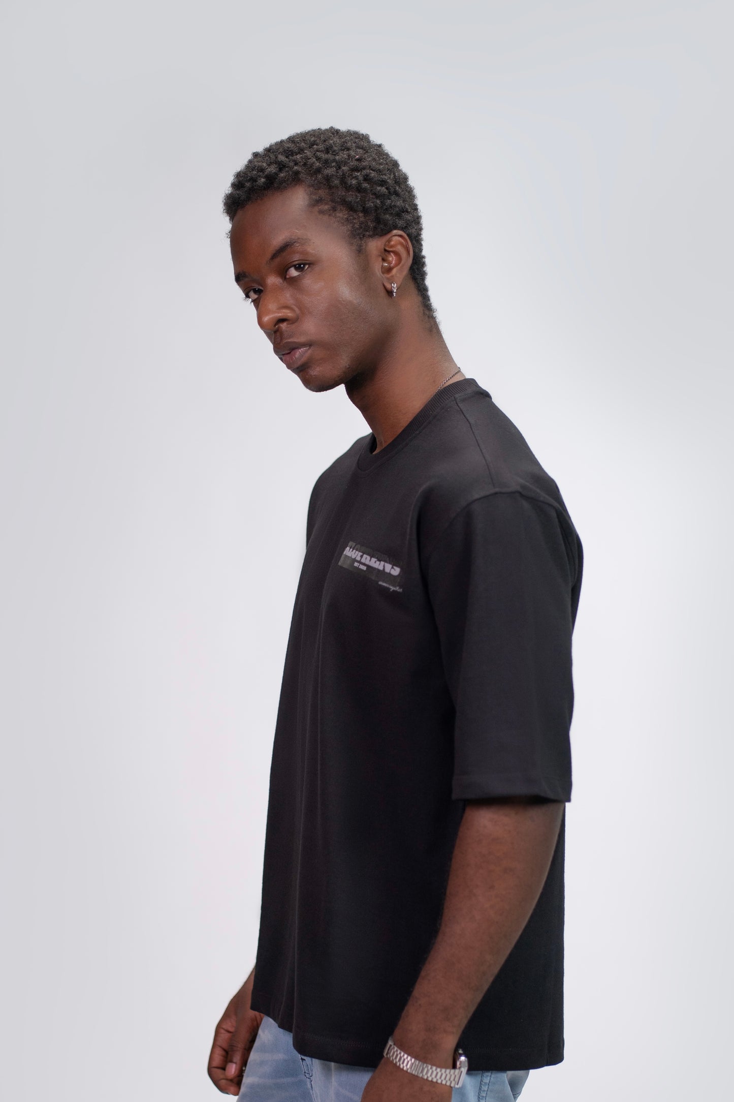 BRAILLE SCRIPT TEE - BLACK