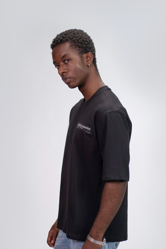 BRAILLE SCRIPT TEE - BLACK