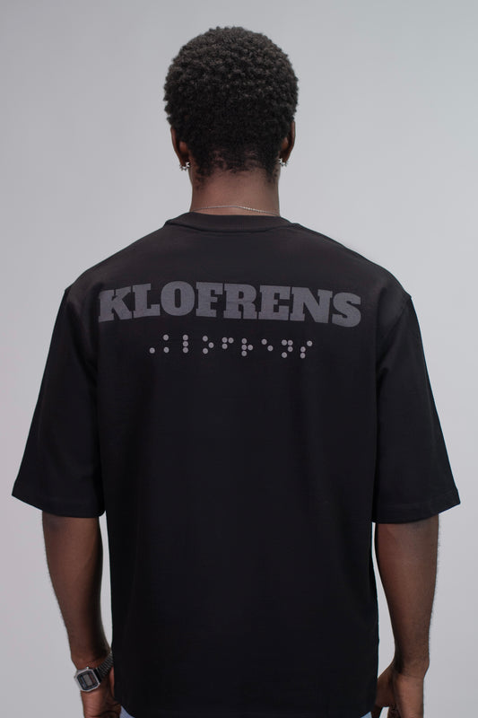 BRAILLE SCRIPT TEE - BLACK