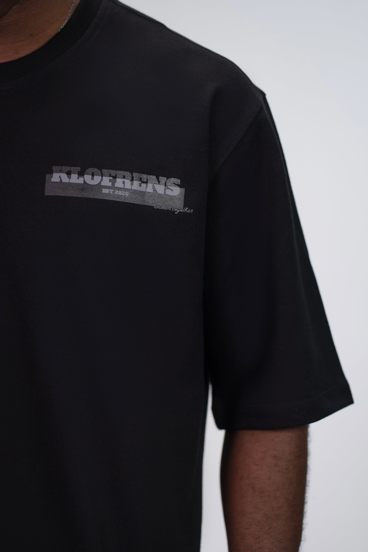 BRAILLE SCRIPT TEE - BLACK