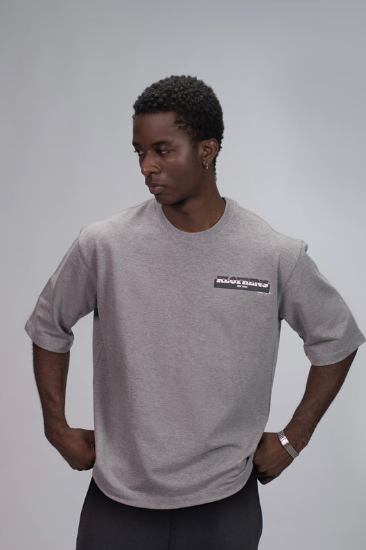 BRAILLE SCRIPT TEE - GREY MELANGE