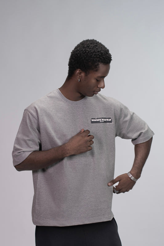 BRAILLE SCRIPT TEE - GREY MELANGE