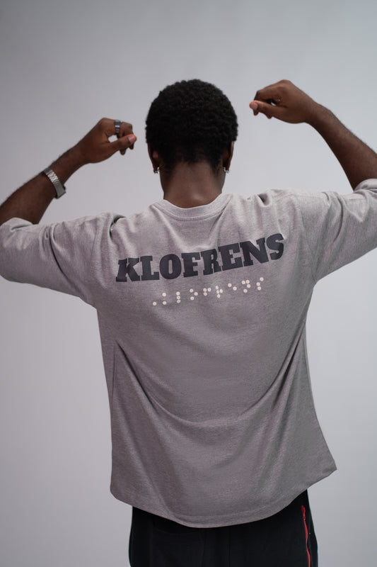 BRAILLE SCRIPT TEE - GREY MELANGE