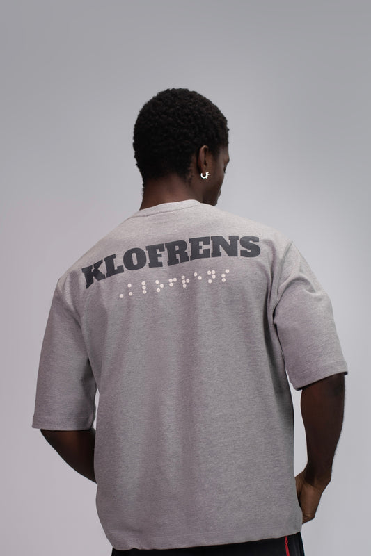 BRAILLE SCRIPT TEE - GREY MELANGE