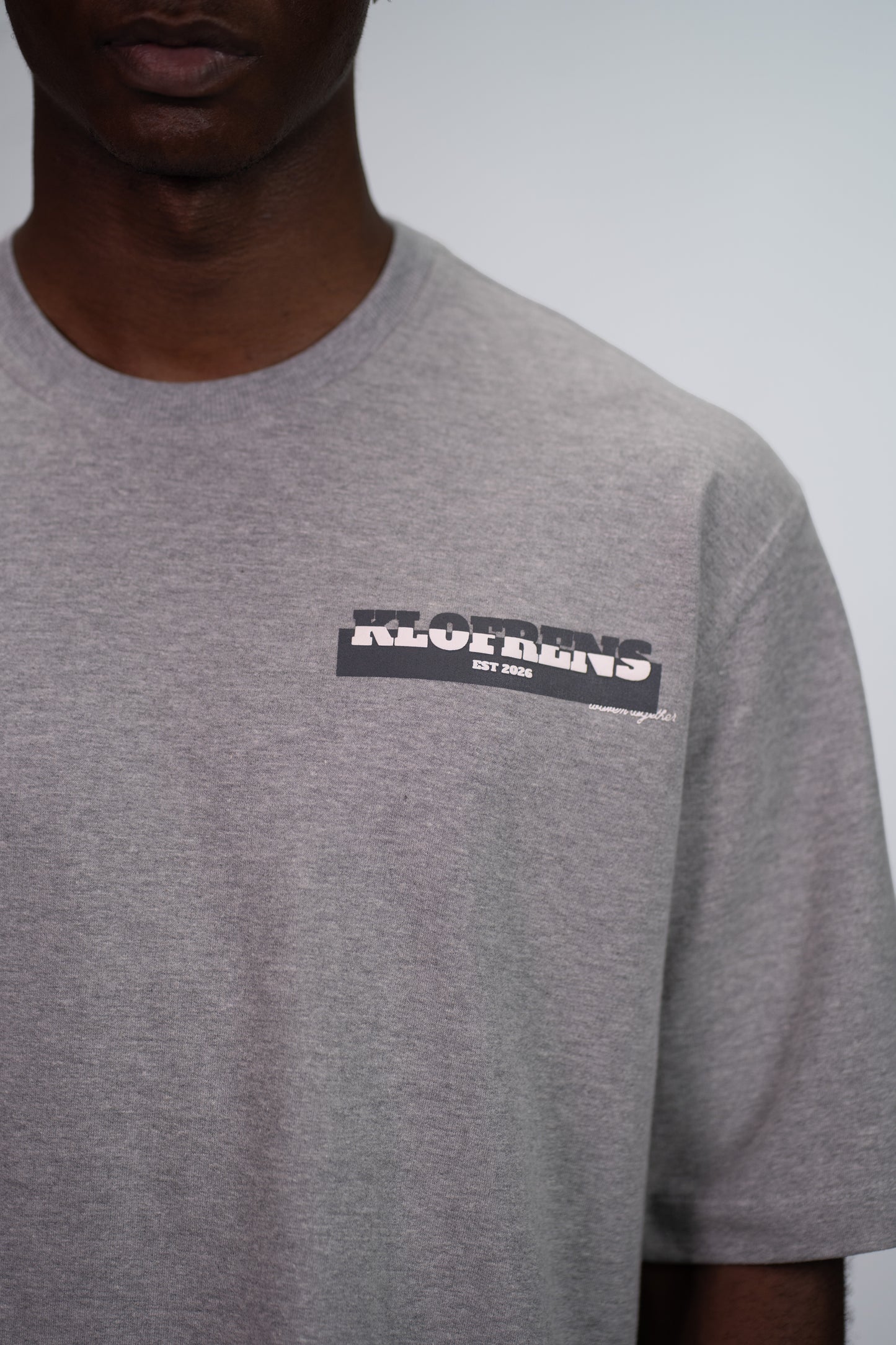 BRAILLE SCRIPT TEE - GREY MELANGE