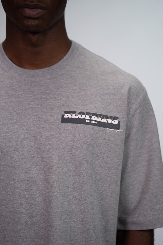 BRAILLE SCRIPT TEE - GREY MELANGE