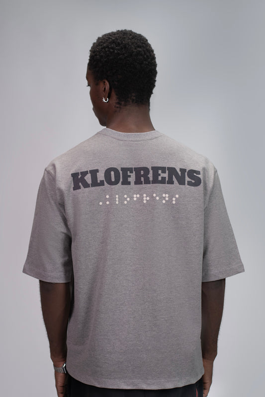BRAILLE SCRIPT TEE - GREY MELANGE