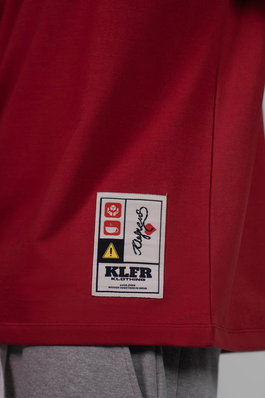 LABEL TEE - DEEP RED