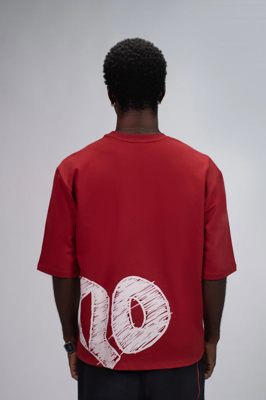 SKETCH TEE - DEEP RED