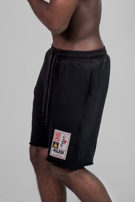 LABEL SHORTS - BLACK