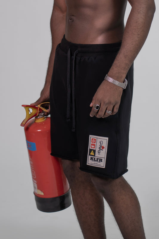 LABEL SHORTS - BLACK
