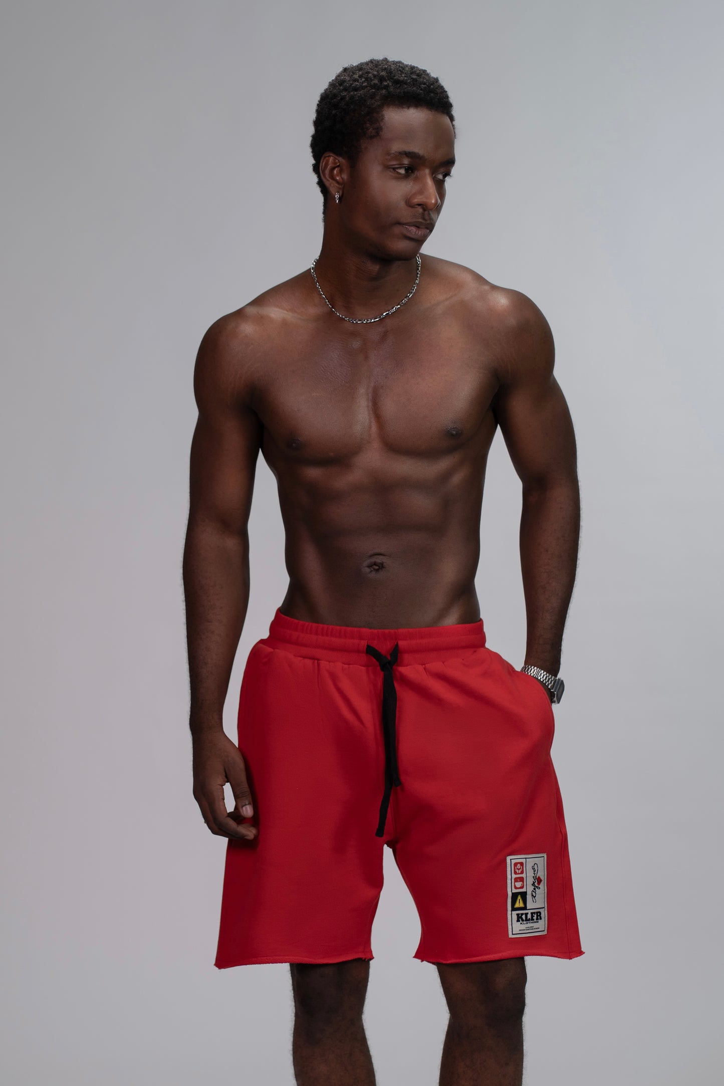 LABEL SHORTS - RED